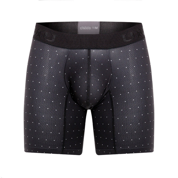 Mundo Unico Men's Salar Gris Mid-Length Boxer Briefs - Breathable Micro-Perforated Microfiber