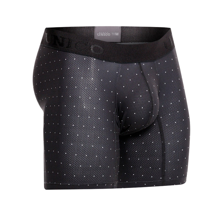 Mundo Unico Men's Salar Gris Mid-Length Boxer Briefs - Breathable Micro-Perforated Microfiber