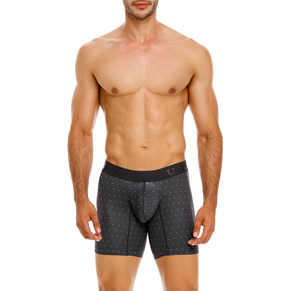 Mundo Unico Men's Salar Gris Mid-Length Boxer Briefs - Breathable Micro-Perforated Microfiber