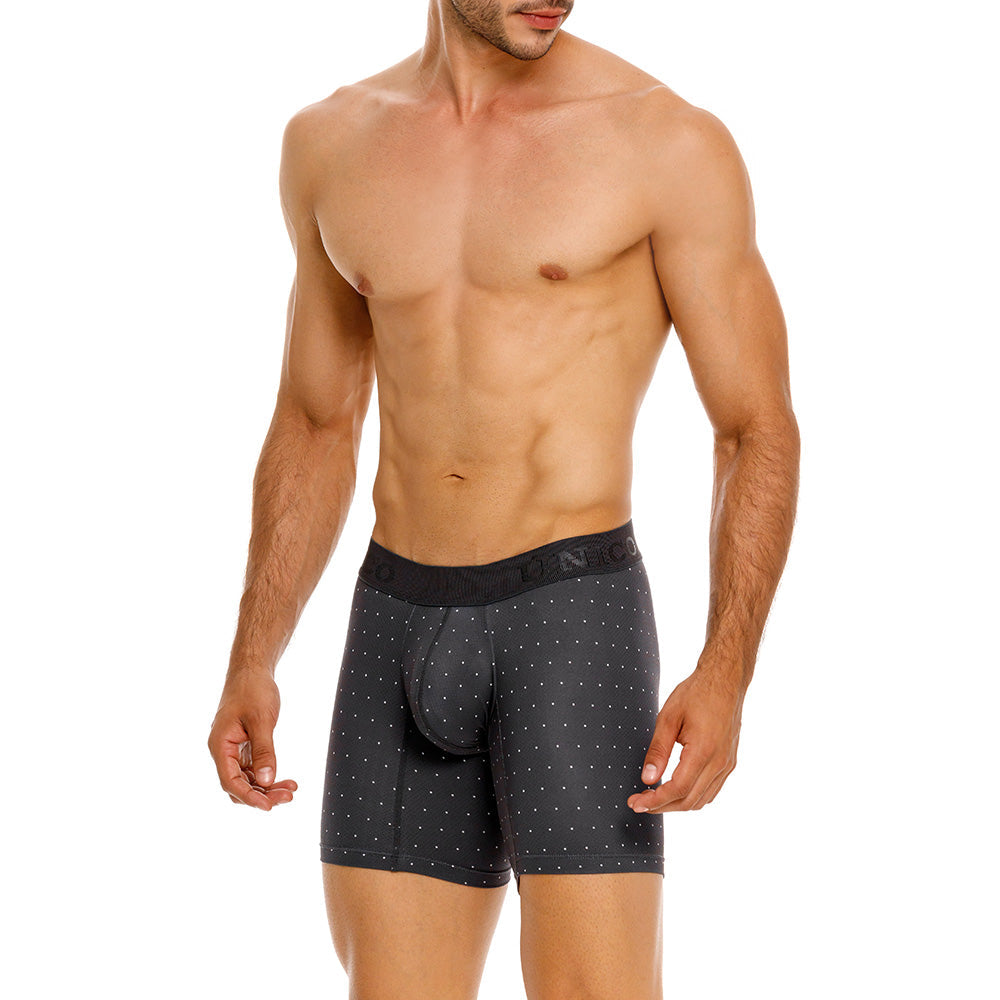 Mundo Unico Men's Salar Gris Mid-Length Boxer Briefs - Breathable Micro-Perforated Microfiber