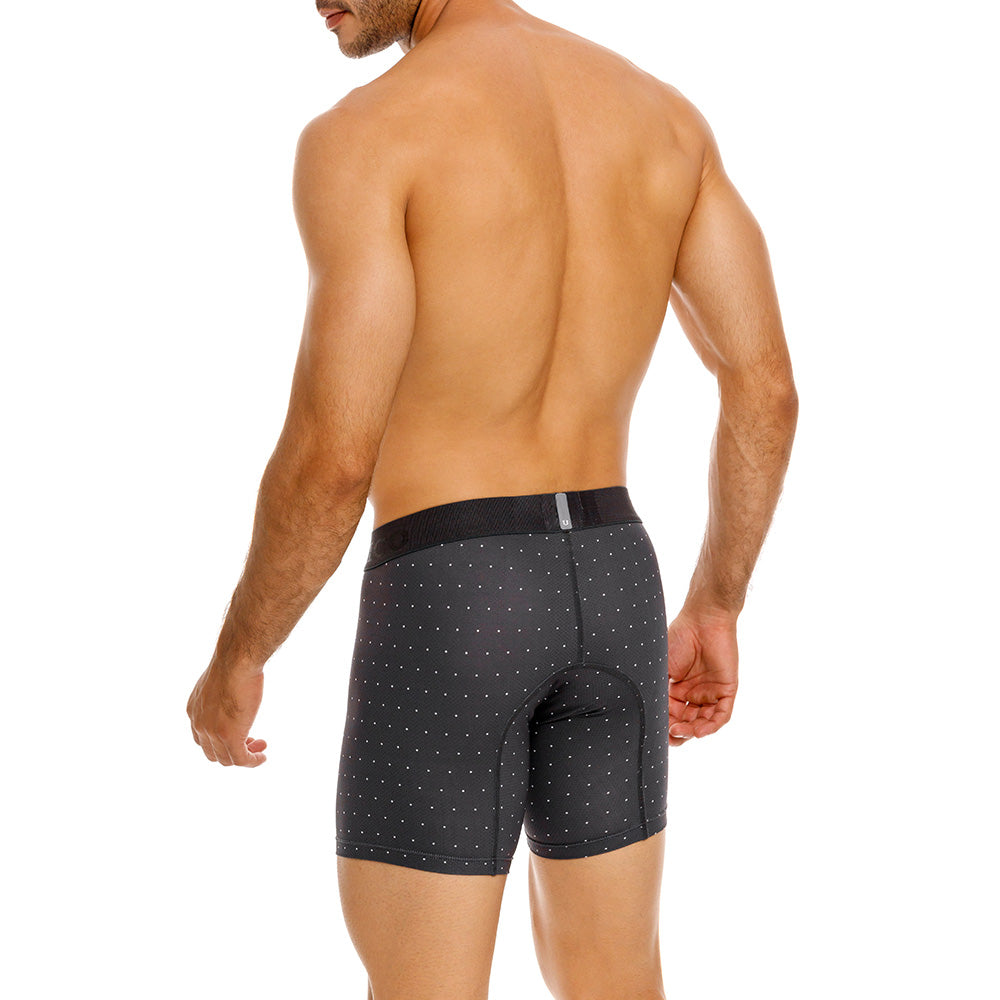 Mundo Unico Men's Salar Gris Mid-Length Boxer Briefs - Breathable Micro-Perforated Microfiber