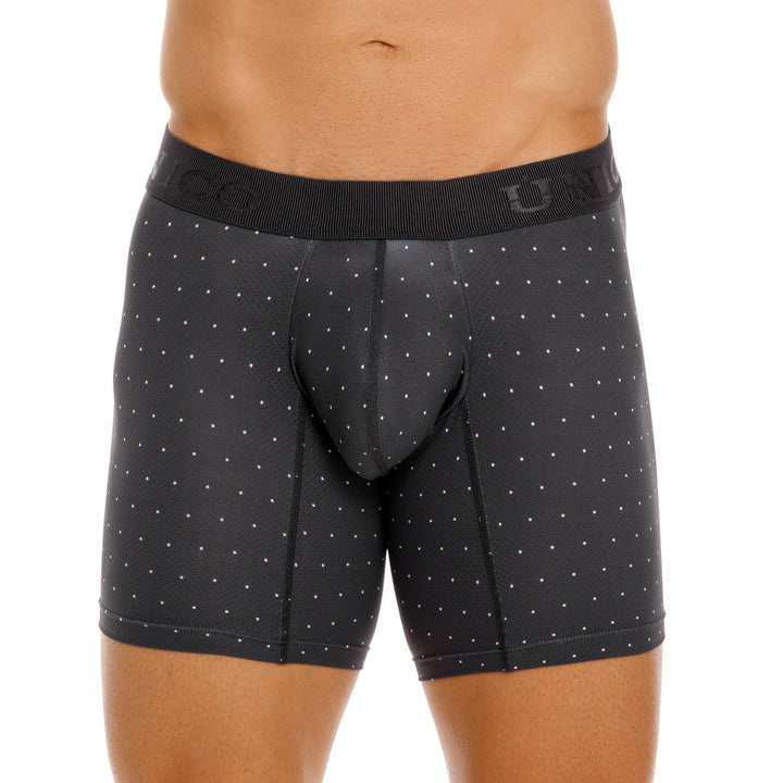 Mundo Unico Men's Salar Gris Mid-Length Boxer Briefs - Breathable Micro-Perforated Microfiber
