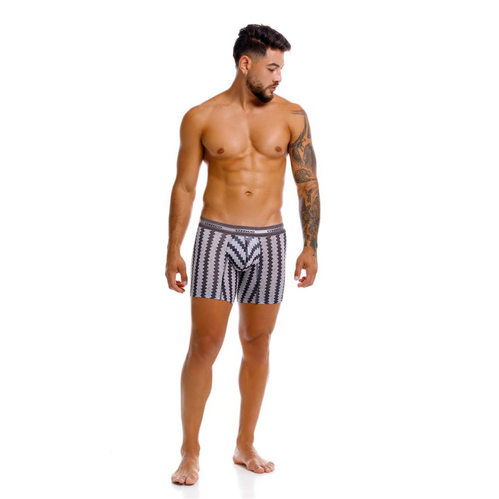Mundo Unico Men’s Boxer Medio Tricotosa Gris - Printed Microfiber Boxer Briefs with Support Pouch