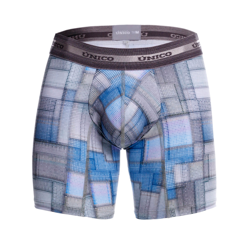 Mundo Unico Men’s Boxer Medio Viñeta Gris - Printed Microfiber Boxer Briefs with Suspension Pouch
