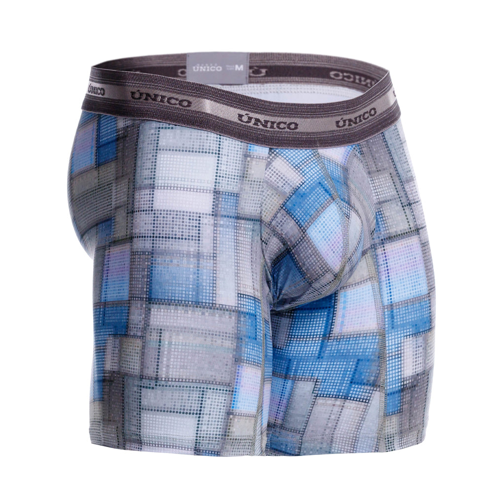 Mundo Unico Men’s Boxer Medio Viñeta Gris - Printed Microfiber Boxer Briefs with Suspension Pouch