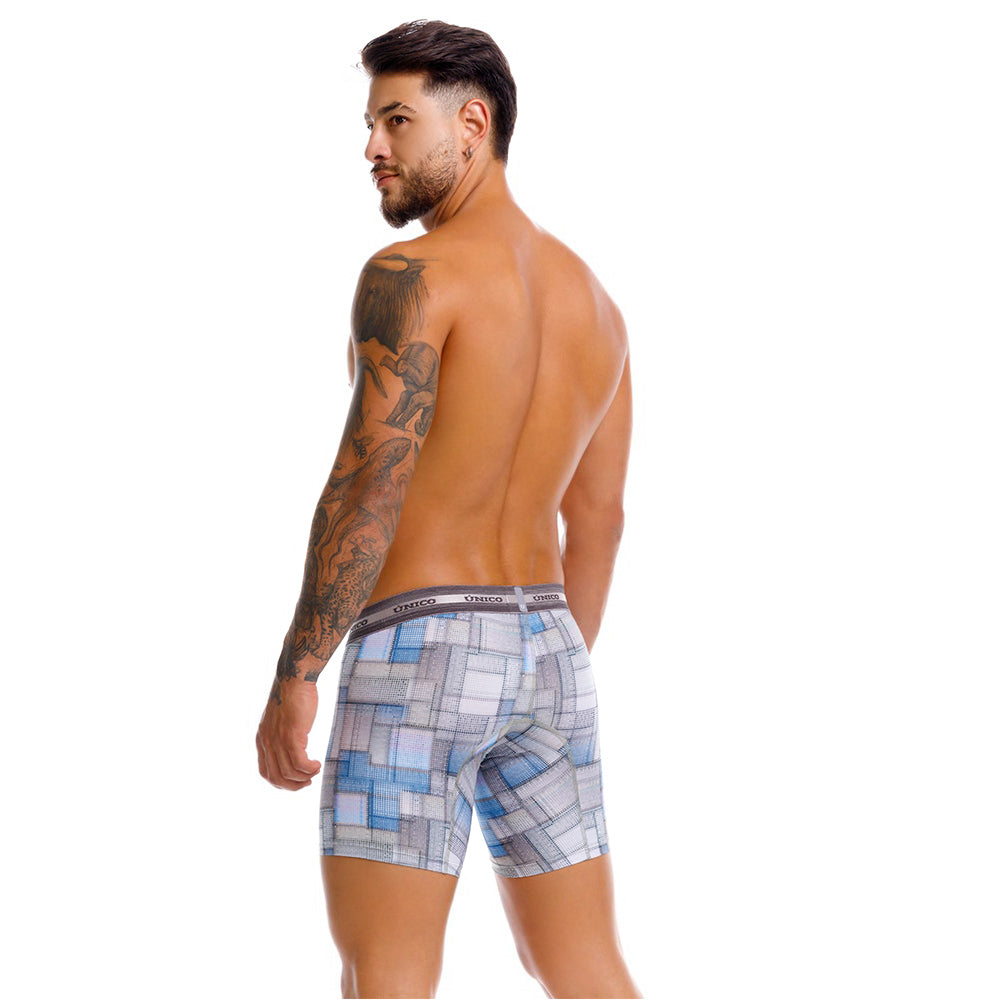 Mundo Unico Men’s Boxer Medio Viñeta Gris - Printed Microfiber Boxer Briefs with Suspension Pouch