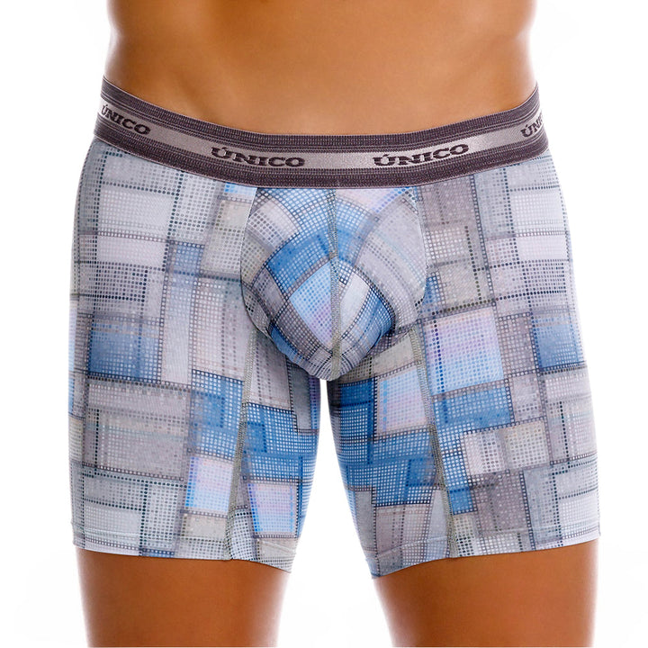 Mundo Unico Men’s Boxer Medio Viñeta Gris - Printed Microfiber Boxer Briefs with Suspension Pouch