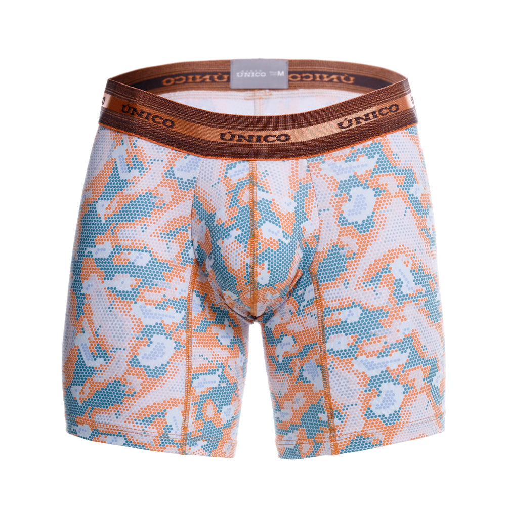 Mundo Unico Men’s Boxer Medio Vitela Naranja - Printed Cotton Boxer Briefs with Support Pouch
