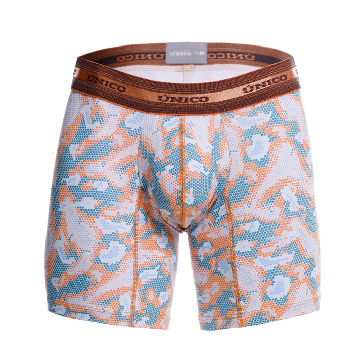 Mundo Unico Men’s Boxer Medio Vitela Naranja - Printed Cotton Boxer Briefs with Support Pouch