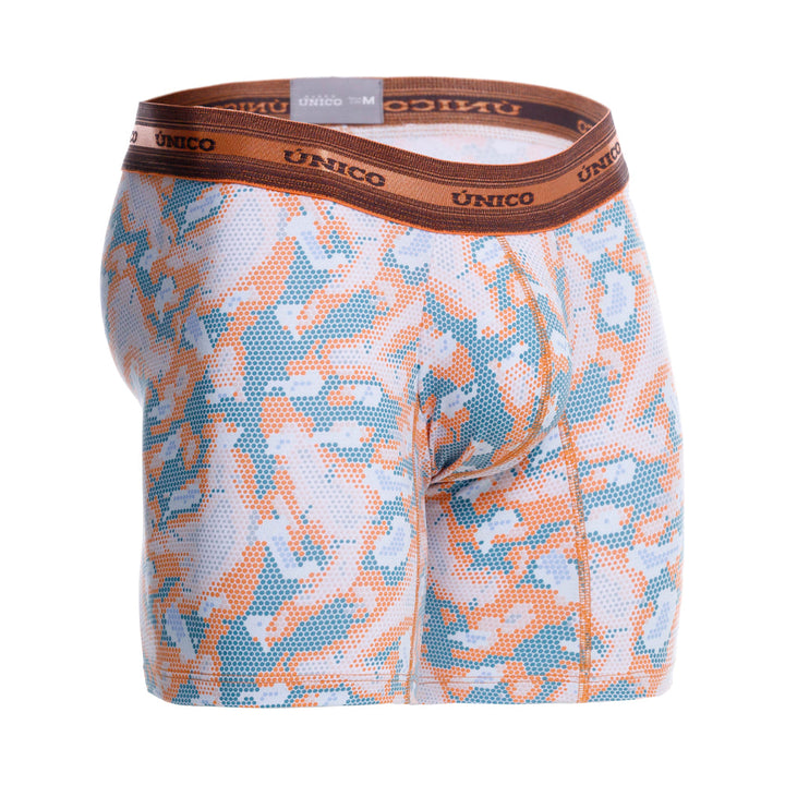 Mundo Unico Men’s Boxer Medio Vitela Naranja - Printed Cotton Boxer Briefs with Support Pouch