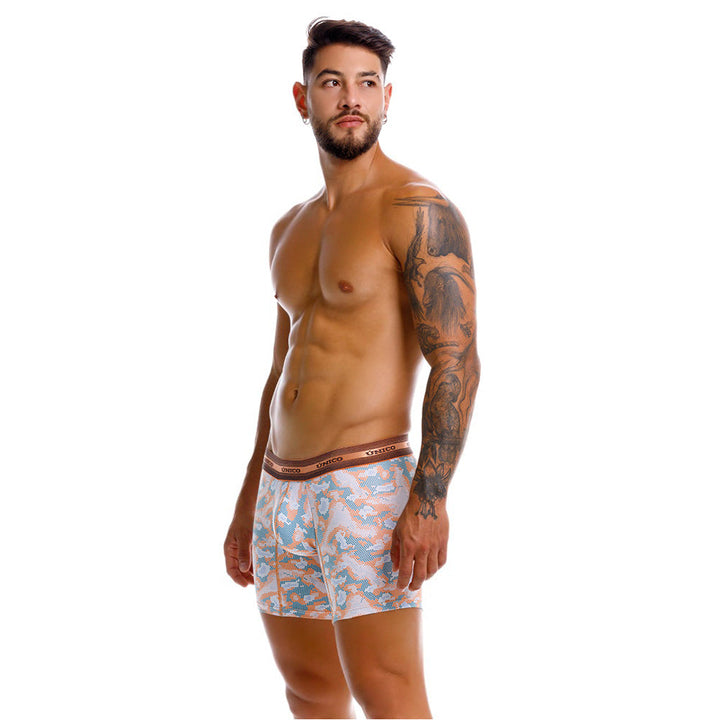 Mundo Unico Men’s Boxer Medio Vitela Naranja - Printed Cotton Boxer Briefs with Support Pouch