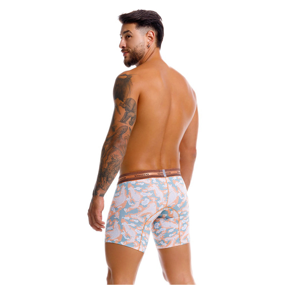Mundo Unico Men’s Boxer Medio Vitela Naranja - Printed Cotton Boxer Briefs with Support Pouch