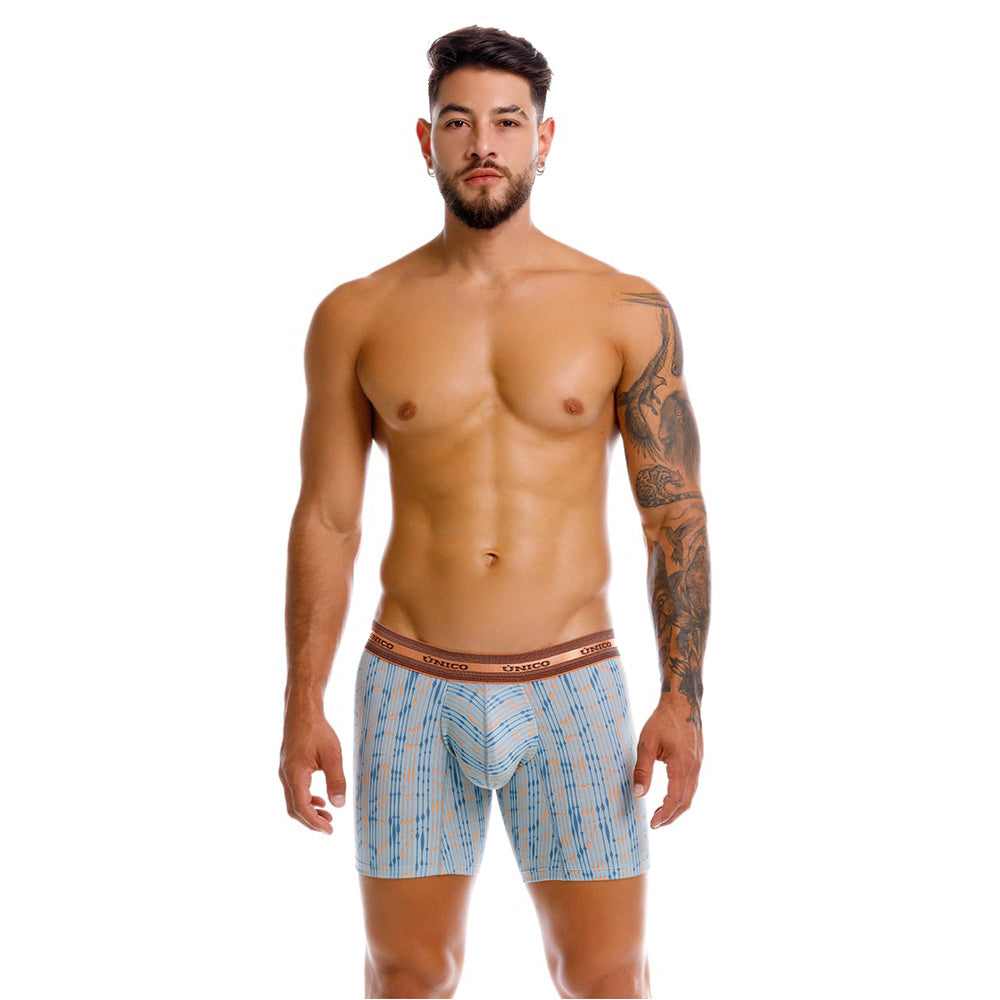 Mundo Unico Men’s Boxer Medio Yaco Naranja - Premium Printed Cotton Mid-Length Boxer Briefs
