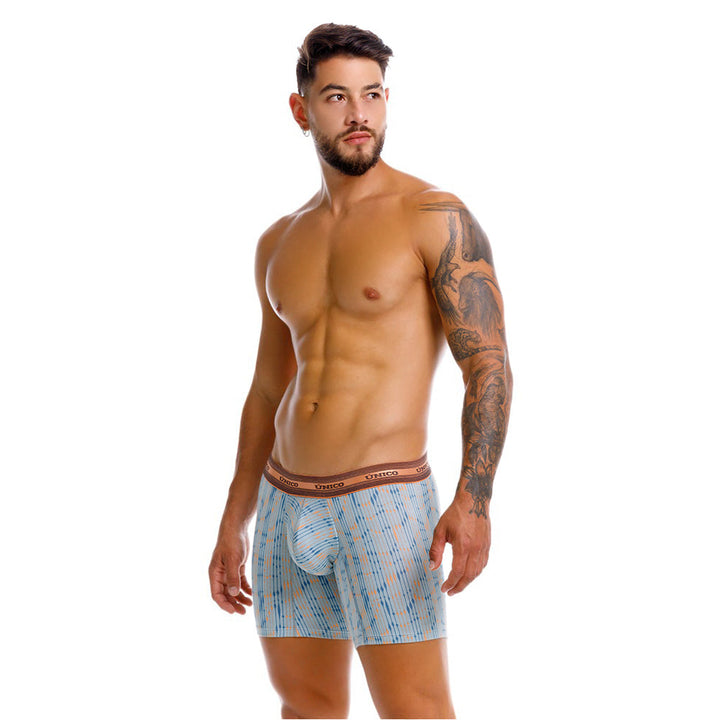 Mundo Unico Men’s Boxer Medio Yaco Naranja - Premium Printed Cotton Mid-Length Boxer Briefs