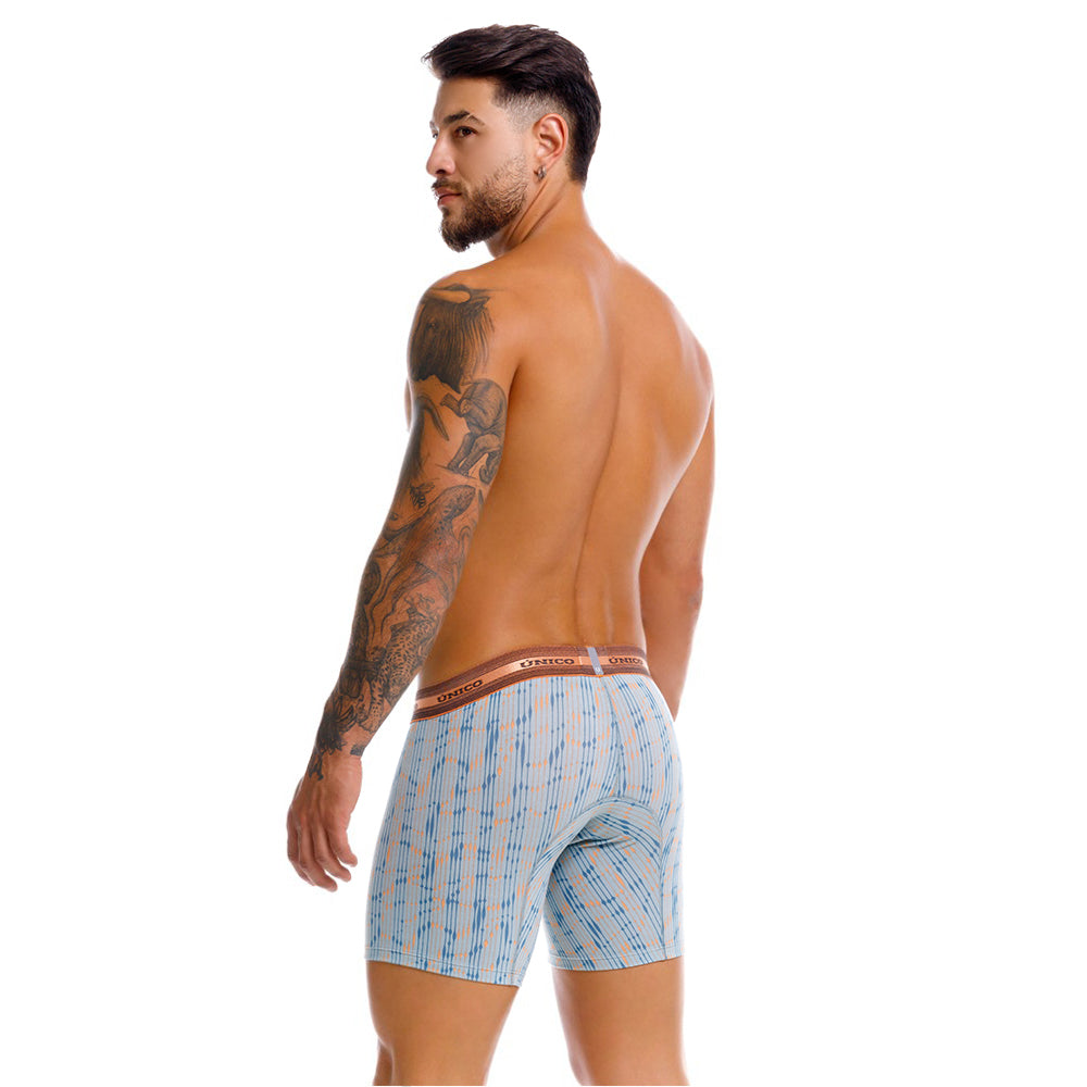 Mundo Unico Men’s Boxer Medio Yaco Naranja - Premium Printed Cotton Mid-Length Boxer Briefs