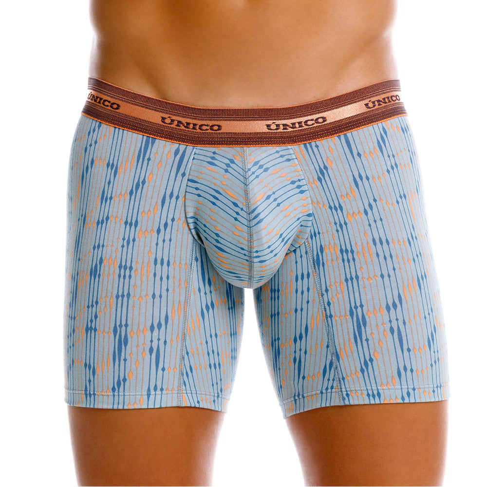 Mundo Unico Men’s Boxer Medio Yaco Naranja - Premium Printed Cotton Mid-Length Boxer Briefs