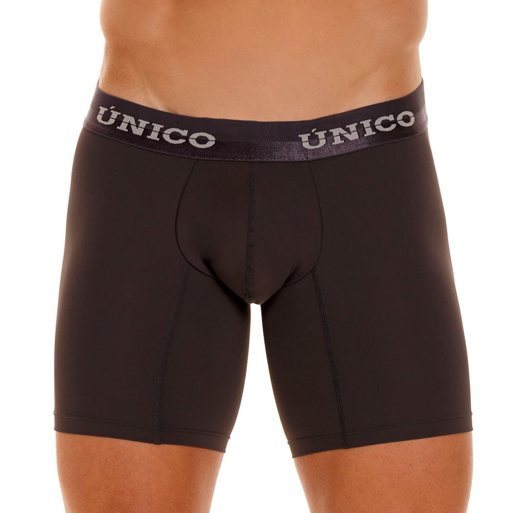 Mundo Unico Men’s Boxer Medio Mongoy M23 Gris - Mid-Length Microfiber Boxer Briefs with Support Pouch