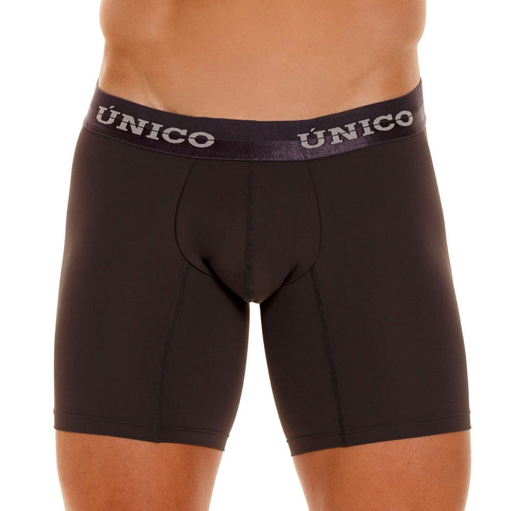 Mundo Unico Men’s Boxer Medio Mongoy M23 Gris - Mid-Length Microfiber Boxer Briefs with Support Pouch