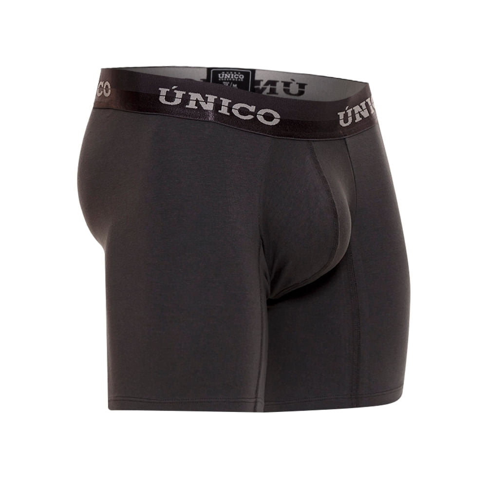 Mundo Unico Men’s Boxer Medio Mongoy M23 Gris - Mid-Length Microfiber Boxer Briefs with Support Pouch