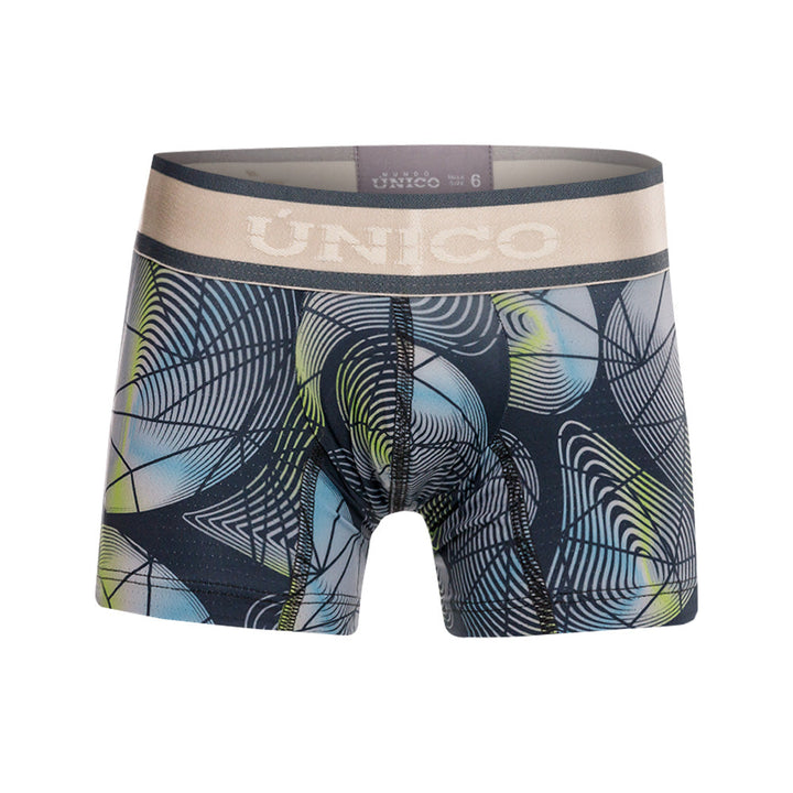 Mundo Unico Boy's Resplander Gris Mid-Length Boxers - Printed Microfiber Underwear for Kids