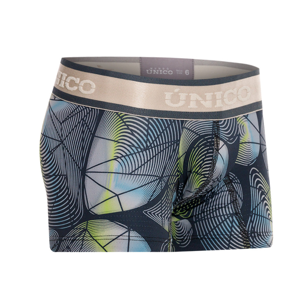 Mundo Unico Boy's Resplander Gris Mid-Length Boxers - Printed Microfiber Underwear for Kids