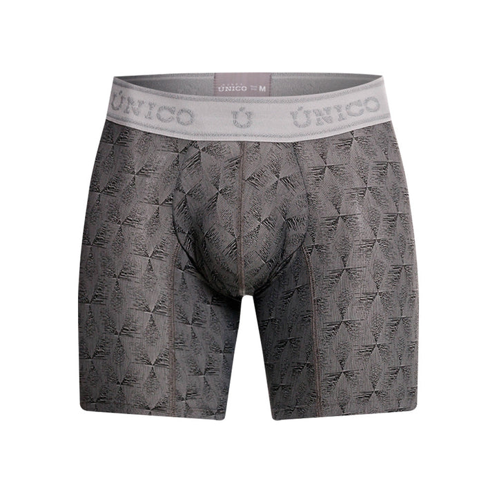 MUNDO ÚNICO Grey Chisell Jacquard Short Boxer Briefs (BOXER MEDIO CHISELL GRIS)