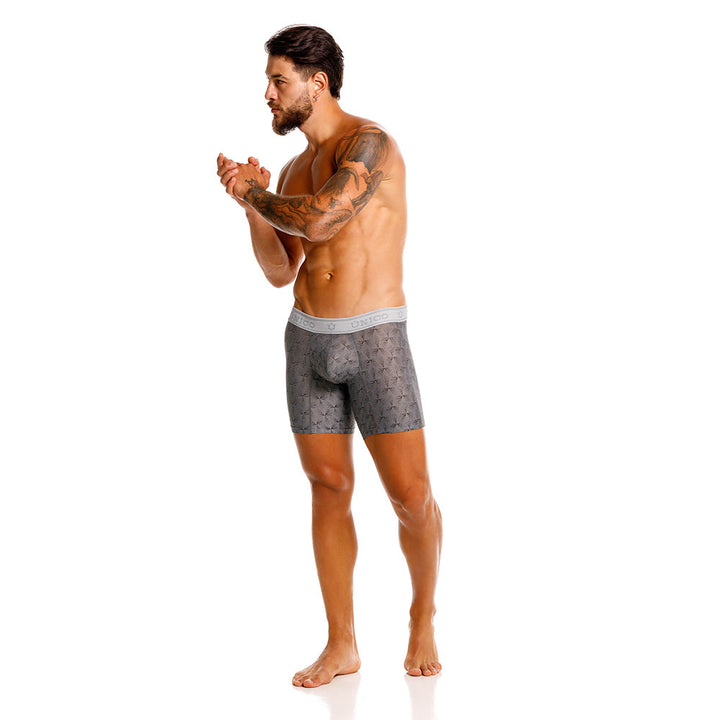MUNDO ÚNICO Grey Chisell Jacquard Short Boxer Briefs (BOXER MEDIO CHISELL GRIS)