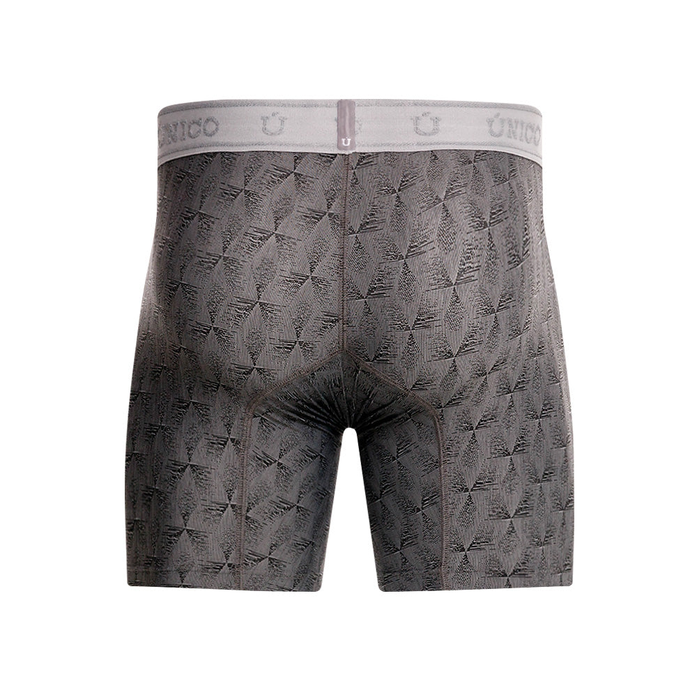 MUNDO ÚNICO Grey Chisell Jacquard Short Boxer Briefs (BOXER MEDIO CHISELL GRIS)