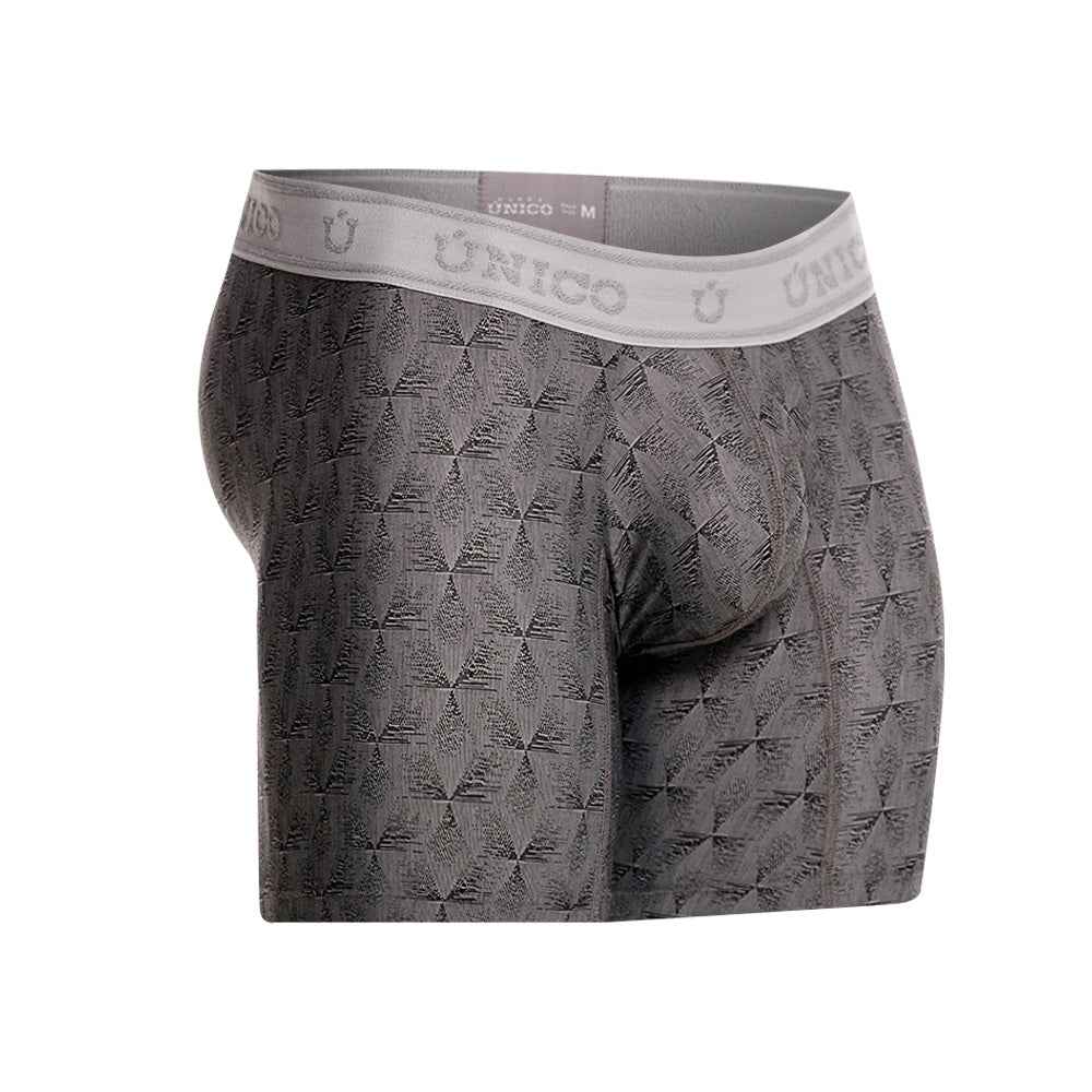 MUNDO ÚNICO Grey Chisell Jacquard Short Boxer Briefs (BOXER MEDIO CHISELL GRIS)