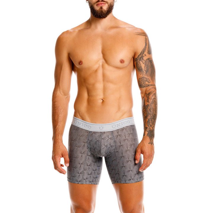 MUNDO ÚNICO Grey Chisell Jacquard Short Boxer Briefs (BOXER MEDIO CHISELL GRIS)