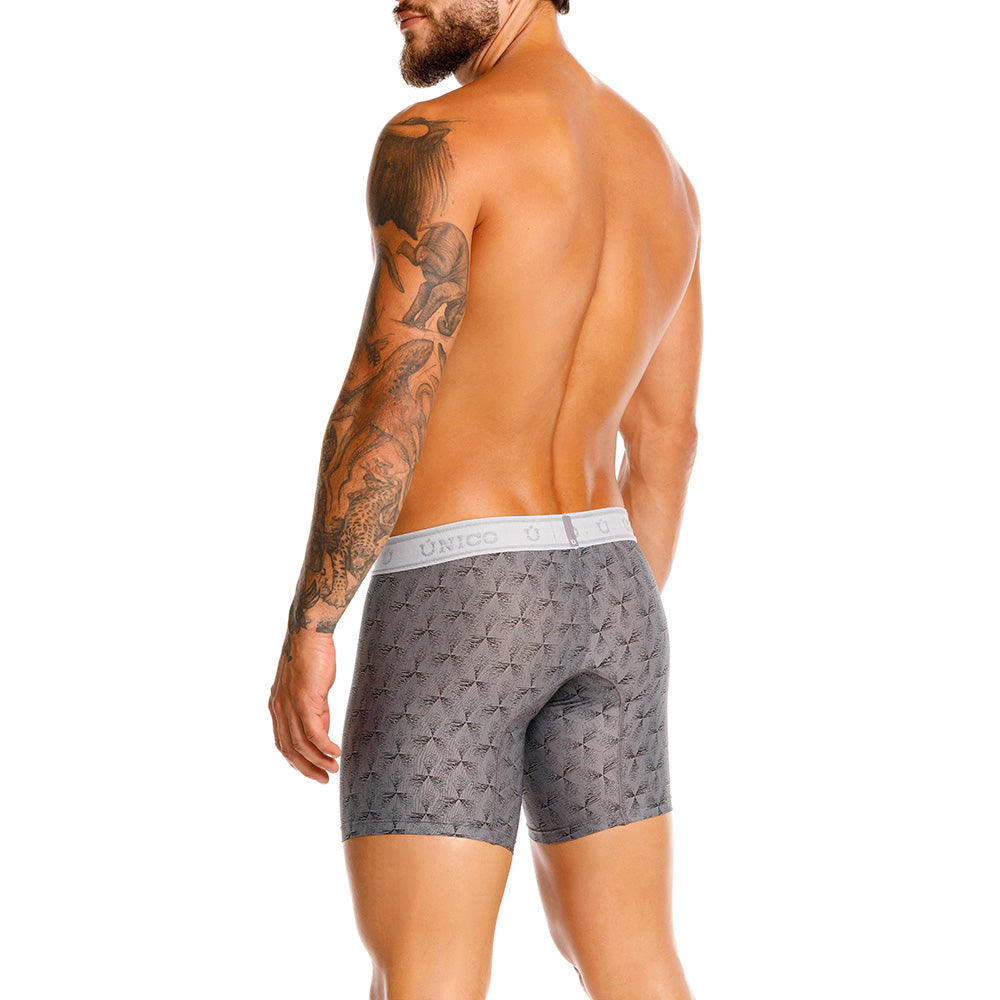 MUNDO ÚNICO Grey Chisell Jacquard Short Boxer Briefs (BOXER MEDIO CHISELL GRIS)