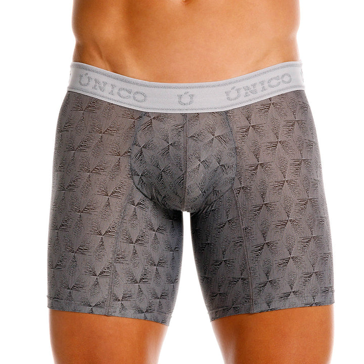 MUNDO ÚNICO Grey Chisell Jacquard Short Boxer Briefs (BOXER MEDIO CHISELL GRIS)
