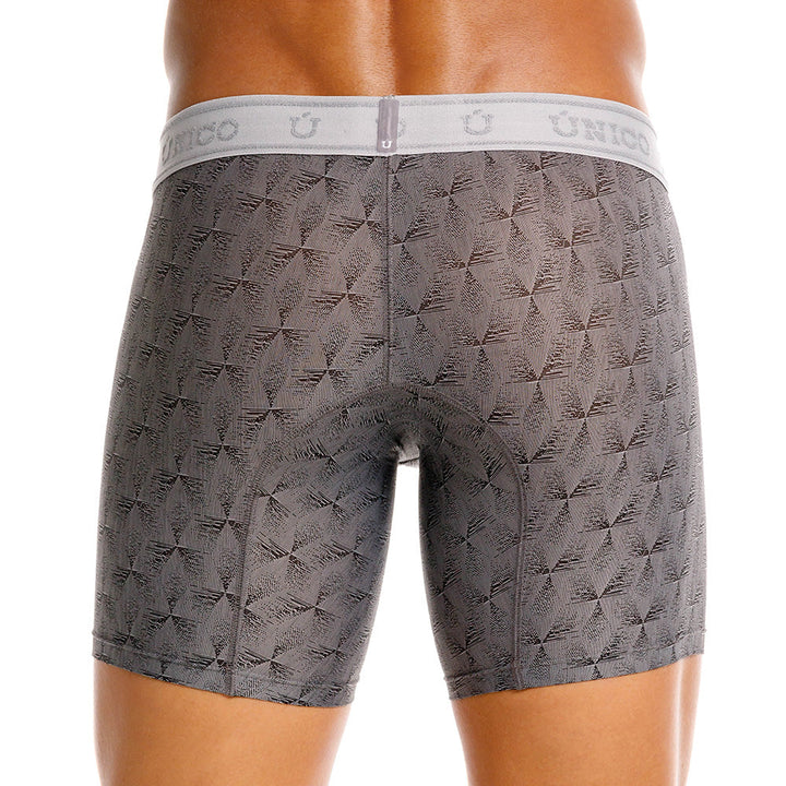 MUNDO ÚNICO Grey Chisell Jacquard Short Boxer Briefs (BOXER MEDIO CHISELL GRIS)