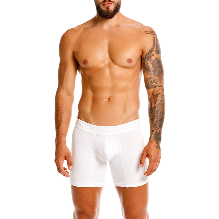 Mundo Único Beige Mid-Rise Boxer Briefs | Ultra-Light Microfiber, Jacquard Design & Urologist-Approved Pouch