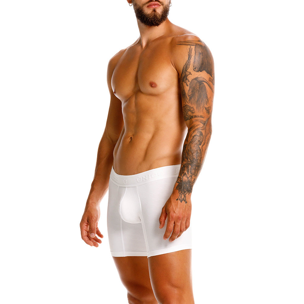 Mundo Único Beige Mid-Rise Boxer Briefs | Ultra-Light Microfiber, Jacquard Design & Urologist-Approved Pouch