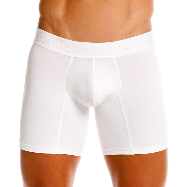 Mundo Único Beige Mid-Rise Boxer Briefs | Ultra-Light Microfiber, Jacquard Design & Urologist-Approved Pouch