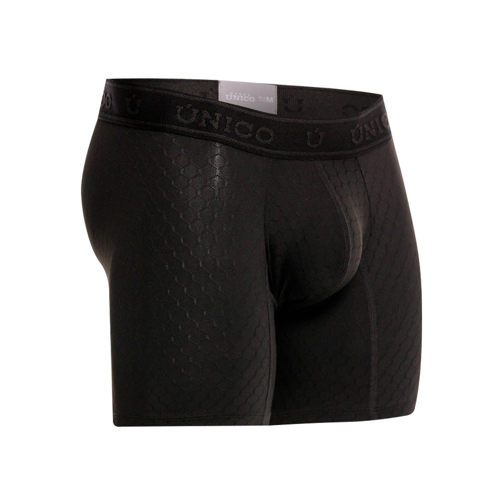 MUNDO ÚNICO "Skarlet" Black Jacquard Mid Boxer Briefs (BOXER MEDIO SKARLET NEGRO)