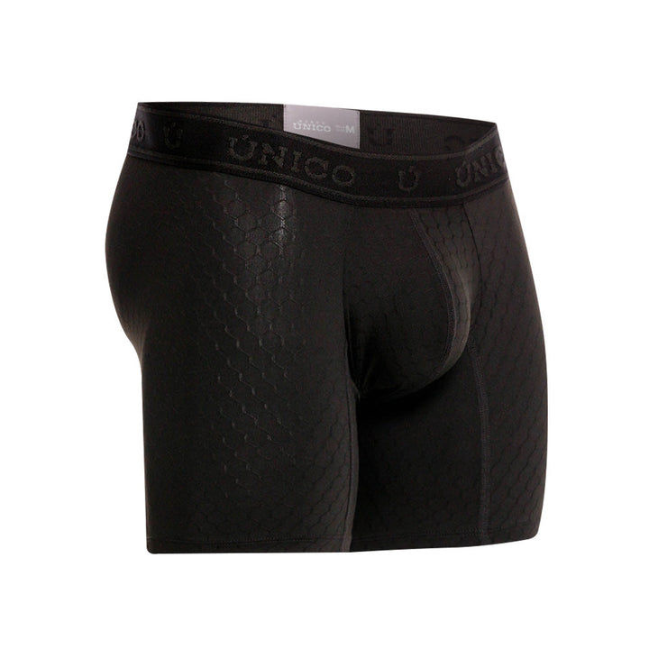 MUNDO ÚNICO "Skarlet" Black Jacquard Mid Boxer Briefs (BOXER MEDIO SKARLET NEGRO)