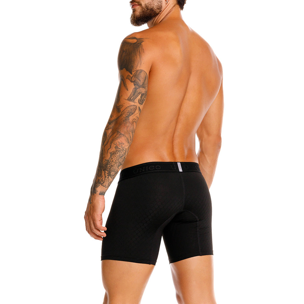 MUNDO ÚNICO "Skarlet" Black Jacquard Mid Boxer Briefs (BOXER MEDIO SKARLET NEGRO)