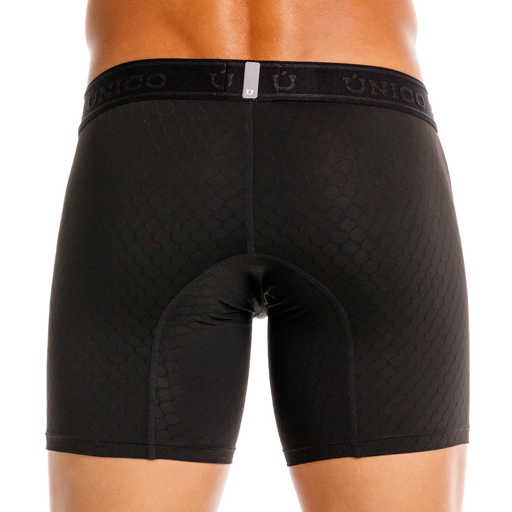 MUNDO ÚNICO "Skarlet" Black Jacquard Mid Boxer Briefs (BOXER MEDIO SKARLET NEGRO)