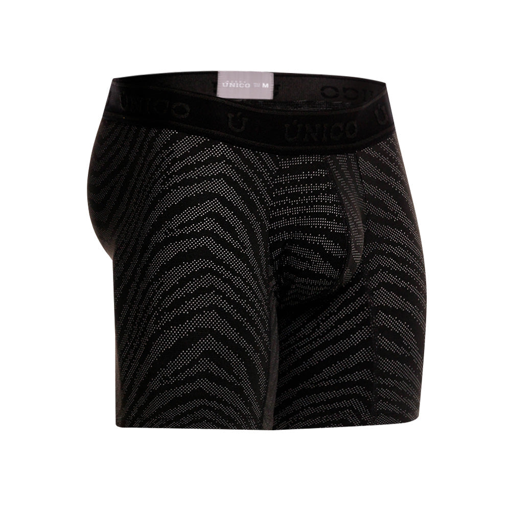 Mundo Único Black Zelmur Mid-Rise Boxer Briefs | Jacquard Microfiber & Urologist-Approved Pouch