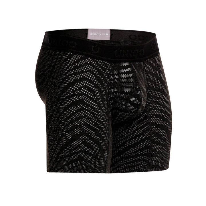 Mundo Único Black Zelmur Mid-Rise Boxer Briefs | Jacquard Microfiber & Urologist-Approved Pouch