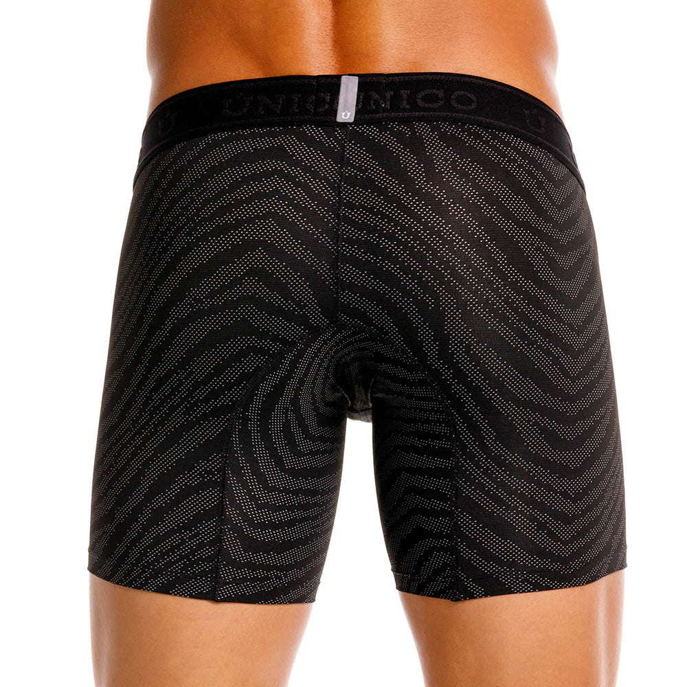 Mundo Único Black Zelmur Mid-Rise Boxer Briefs | Jacquard Microfiber & Urologist-Approved Pouch