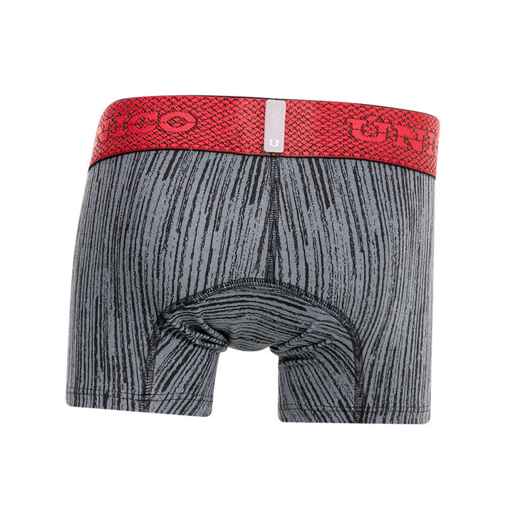 Mundo Unico Boys' Carboncillo Junior Boxer Briefs - Black & Grey Stripe Cotton with Red Elastic