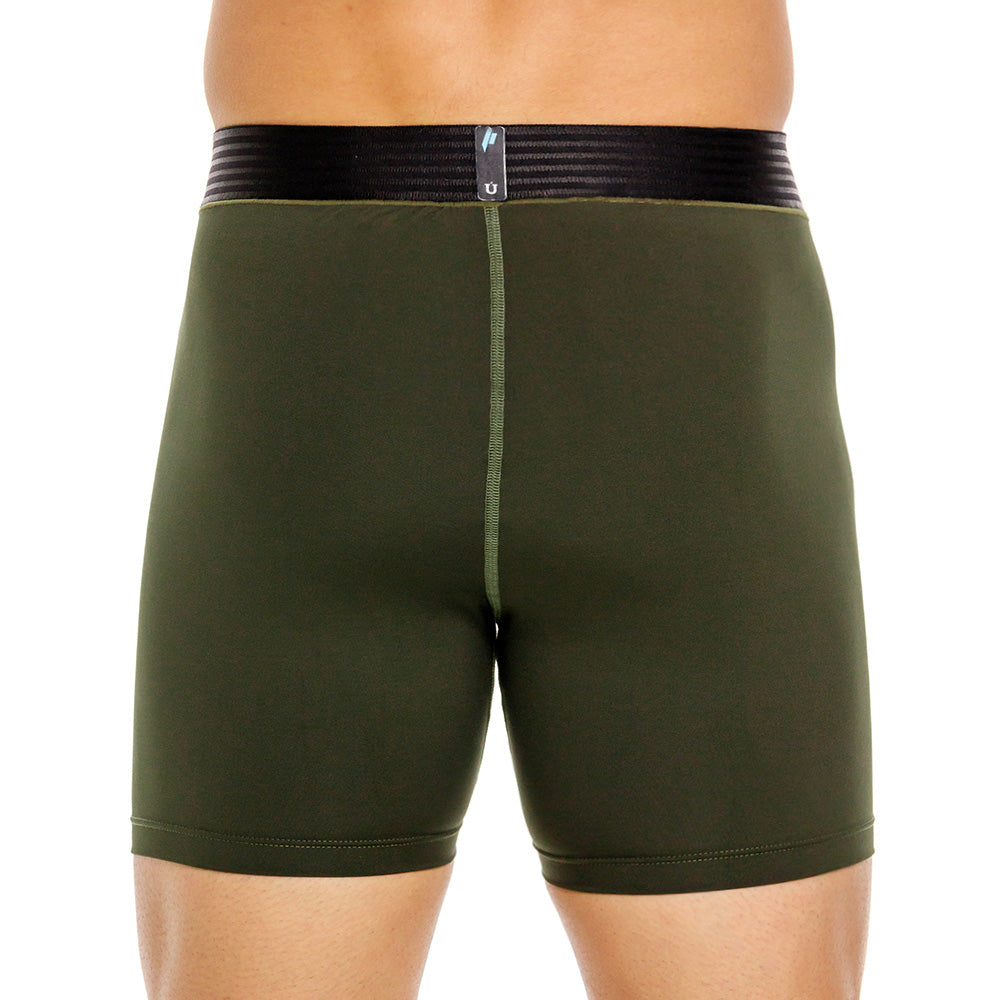 Mundo Unico Men’s Boxer Medio Deportivo Atletismo Verde - High-Performance Green Mid-Length Athletic Boxer Briefs