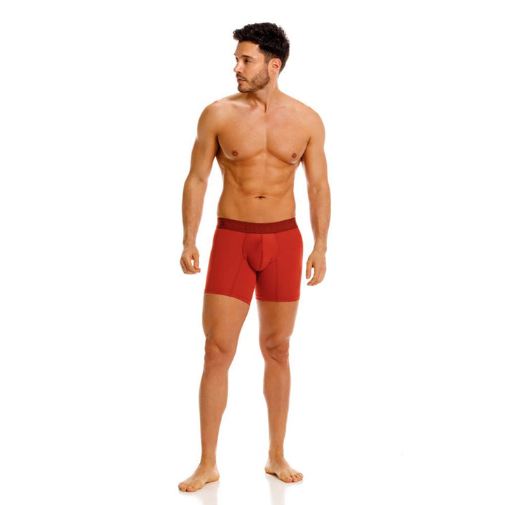 Mundo Unico Men's Microfiber Mid-Length Boxer Briefs - Agridulce Vinotinto