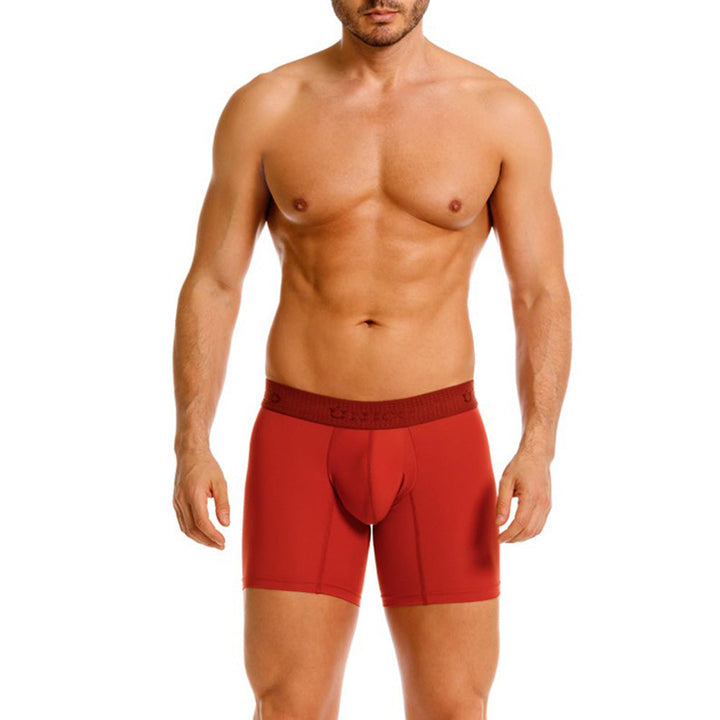 Mundo Unico Men's Microfiber Mid-Length Boxer Briefs - Agridulce Vinotinto