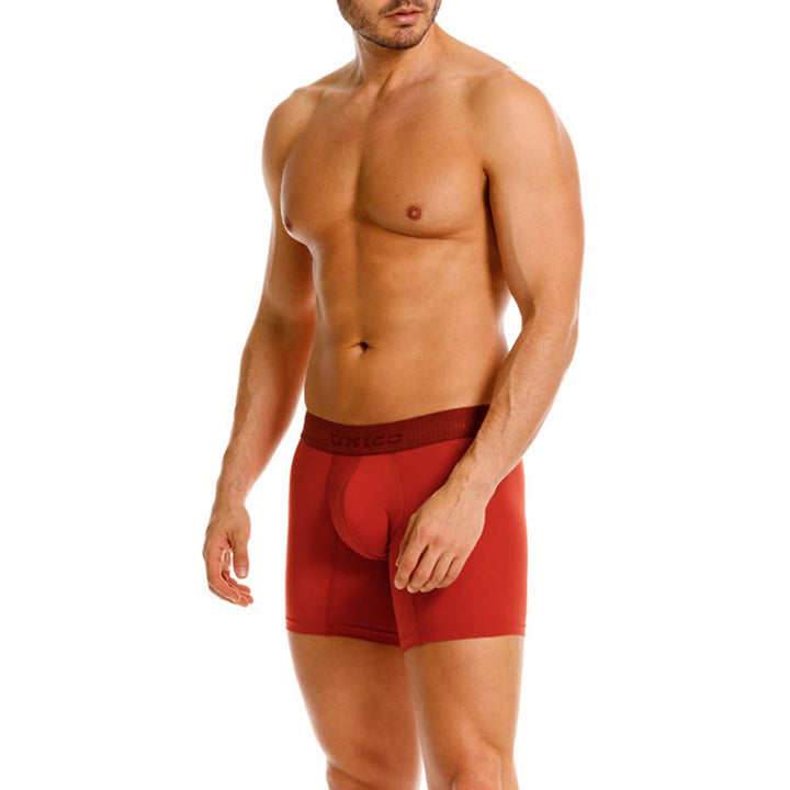 Mundo Unico Men's Microfiber Mid-Length Boxer Briefs - Agridulce Vinotinto