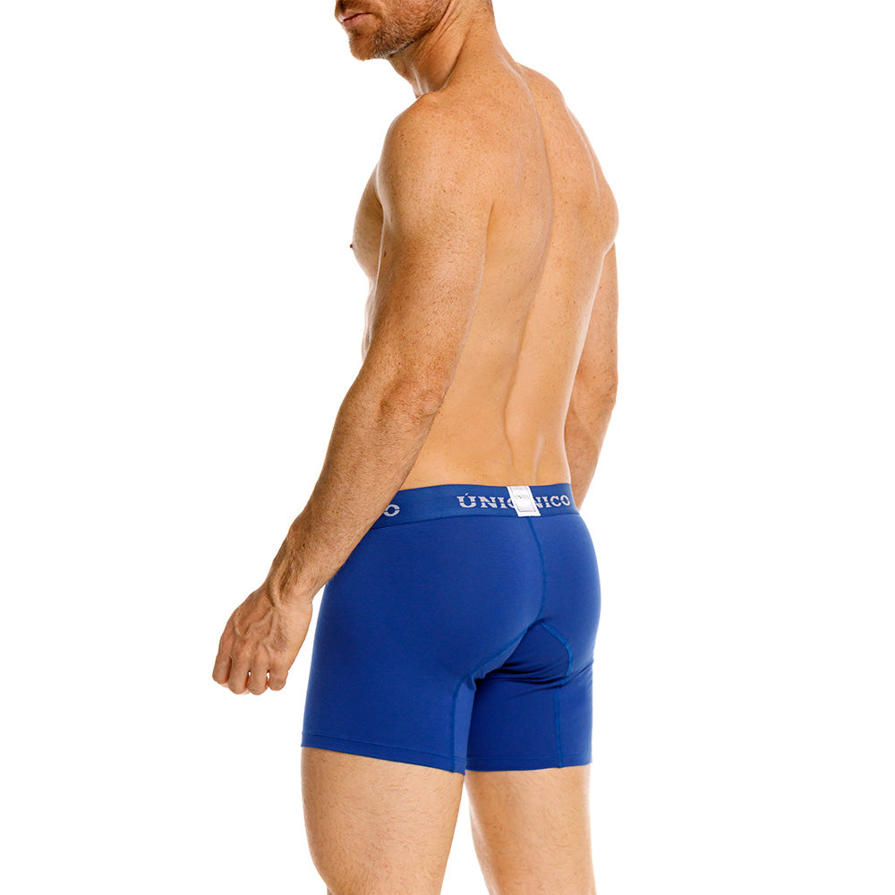 Mundo Unico Men's Cotton Mid-Length Boxer Briefs - Albacete Blue