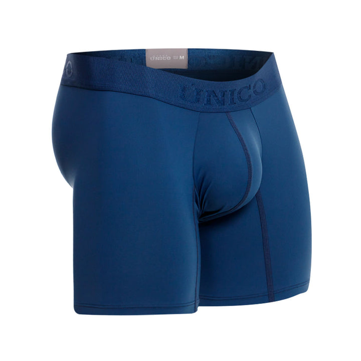 Mundo Unico Men's Mid-Length Boxer Briefs - Arabigo Blue Microfiber
